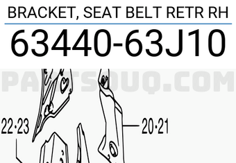 Suzuki 6344063J10 BRACKET, SEAT BELT RETR RH