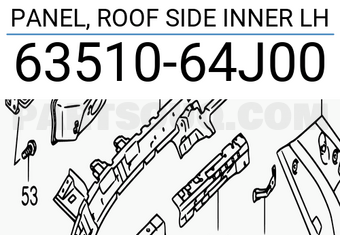Suzuki 6351064J00 PANEL, ROOF SIDE INNER LH