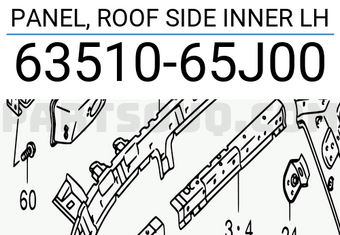 Suzuki 6351065J00 PANEL, ROOF SIDE INNER LH