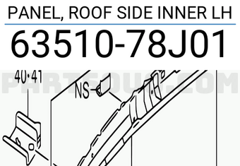 Suzuki 6351078J01 PANEL, ROOF SIDE INNER LH