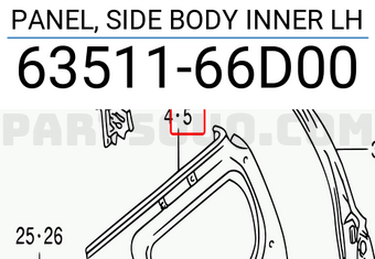 Suzuki 6351166D00 PANEL, SIDE BODY INNER LH