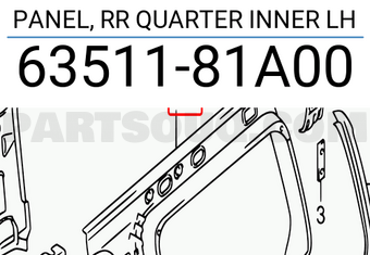 Suzuki 6351181A00 PANEL, RR QUARTER INNER LH