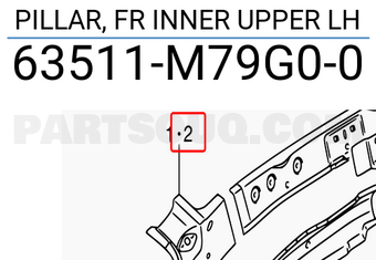 Suzuki 63511M79G00 PILLAR, FR INNER UPPER LH
