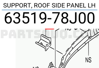Suzuki 6351978J00 SUPPORT, ROOF SIDE PANEL LH