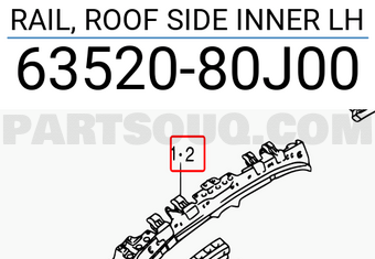 Suzuki 6352080J00 RAIL, ROOF SIDE INNER LH