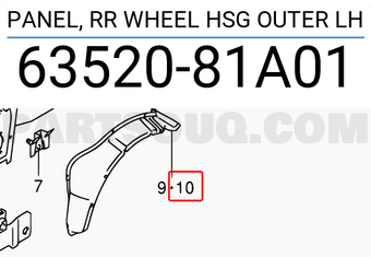 Suzuki 6352081A01 PANEL, RR WHEEL HSG OUTER LH