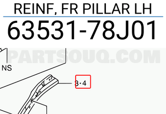 Suzuki 6353178J01 REINF, FR PILLAR LH