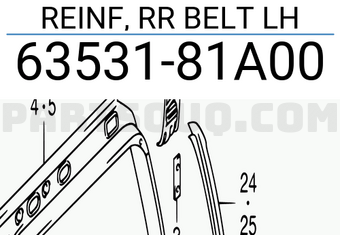 Suzuki 6353181A00 REINF, RR BELT LH