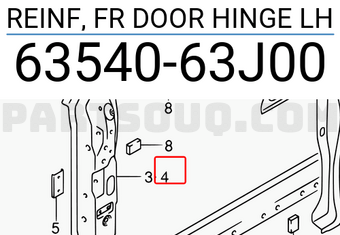 Suzuki 6354063J00 REINF, FR DOOR HINGE LH