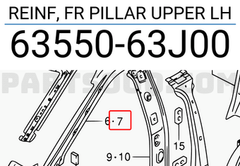 Suzuki 6355063J00 REINF, FR PILLAR UPPER LH