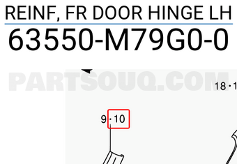 Suzuki 63550M79G00 REINF, FR DOOR HINGE LH