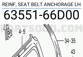 Suzuki 6355166D00 REINF, SEAT BELT ANCHORAGE LH