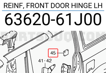 Suzuki 6362061J00 REINF, FRONT DOOR HINGE LH