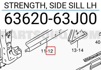 Suzuki 6362063J00 STRENGTH, SIDE SILL LH