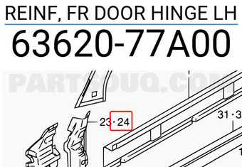 Suzuki 6362077A00 REINF, FR DOOR HINGE LH
