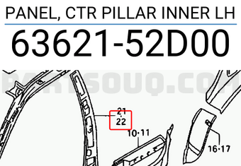 Suzuki 6362152D00 PANEL, CTR PILLAR INNER LH