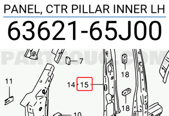 Suzuki 6362165J00 PANEL, CTR PILLAR INNER LH