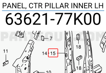 Suzuki 6362177K00 PANEL, CTR PILLAR INNER LH