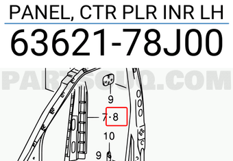 Suzuki 6362178J00 PANEL, CTR PLR INR LH