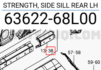 Suzuki 6362268L00 STRENGTH, SIDE SILL REAR LH