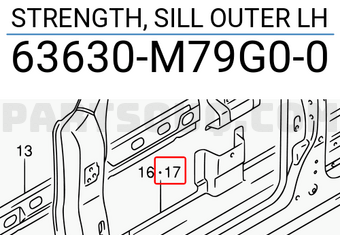 Suzuki 63630M79G00 STRENGTH, SILL OUTER LH