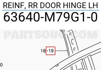 Suzuki 63640M79G10 REINF, RR DOOR HINGE LH
