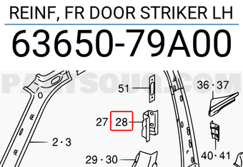 Suzuki 6365079A00 REINF, FR DOOR STRIKER LH