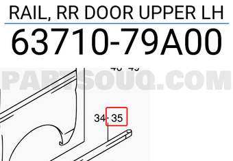 Suzuki 6371079A00 RAIL, RR DOOR UPPER LH