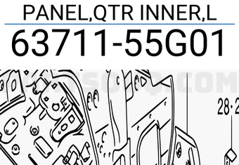 Suzuki 6371155G01 PANEL,QTR INNER,L