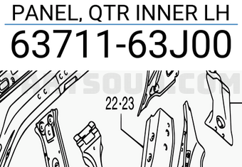 Suzuki 6371163J00 PANEL, QTR INNER LH