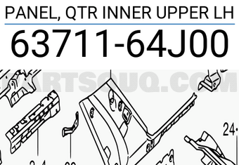 Suzuki 6371164J00 PANEL, QTR INNER UPPER LH