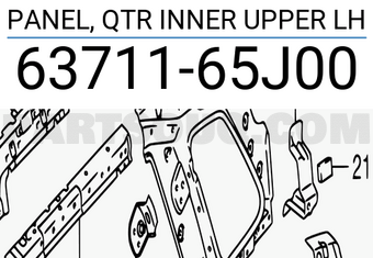 Suzuki 6371165J00 PANEL, QTR INNER UPPER LH