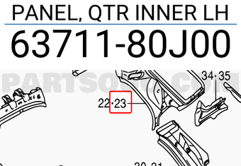 Suzuki 6371180J00 PANEL, QTR INNER LH