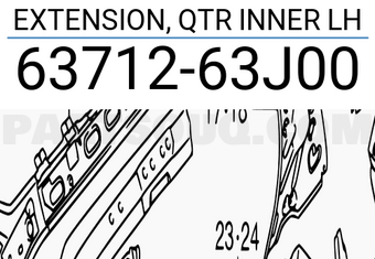 Suzuki 6371263J00 EXTENSION, QTR INNER LH