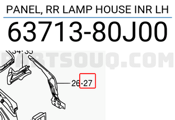 Suzuki 6371380J00 PANEL, RR LAMP HOUSE INR LH