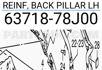 Suzuki 6371878J00 REINF, BACK PILLAR LH