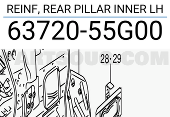 Suzuki 6372055G00 REINF, REAR PILLAR INNER LH