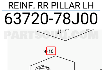 Suzuki 6372078J00 REINF, RR PILLAR LH