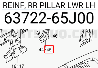 Suzuki 6372265J00 REINF, RR PILLAR LWR LH