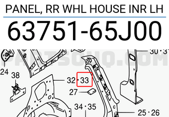 Suzuki 6375165J00 PANEL, RR WHL HOUSE INR LH