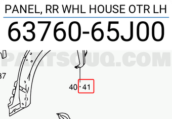 Suzuki 6376065J00 PANEL, RR WHL HOUSE OTR LH
