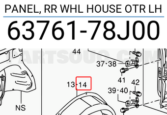 Suzuki 6376178J00 PANEL, RR WHL HOUSE OTR LH