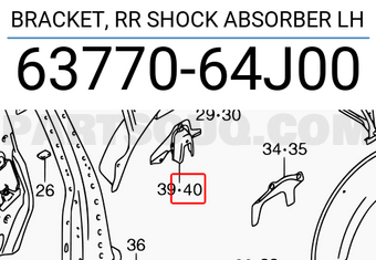 Suzuki 6377064J00 BRACKET, RR SHOCK ABSORBER LH