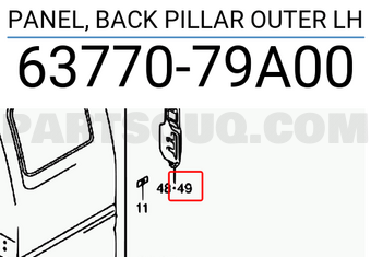 Suzuki 6377079A00 PANEL, BACK PILLAR OUTER LH