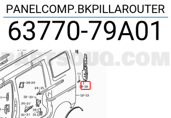 Suzuki 6377079A01 PANELCOMP.BKPILLAROUTER