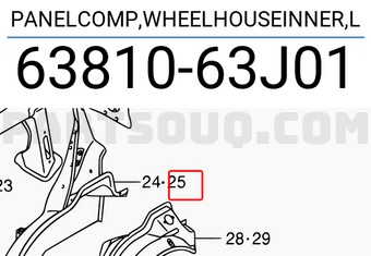 Suzuki 6381063J01 PANELCOMP,WHEELHOUSEINNER,L