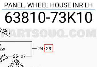Suzuki 6381073K10 PANEL, WHEEL HOUSE INR LH
