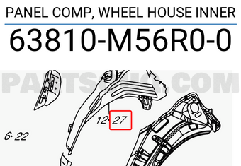 Suzuki 63810M56R00 PANEL COMP, WHEEL HOUSE INNER