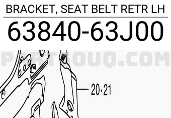 Suzuki 6384063J00 BRACKET, SEAT BELT RETR LH