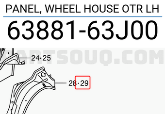 Suzuki 6388163J00 PANEL, WHEEL HOUSE OTR LH